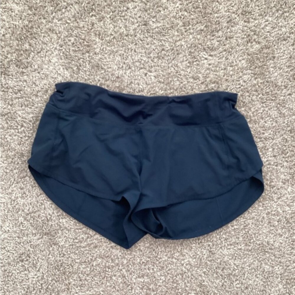 Women’s Lululemon Speed Up Shorts 2.5in- size 6- Navy- tied up
